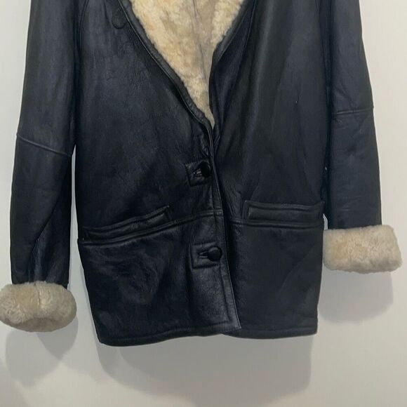 Vintage azizia faux fur lined leather jacket women’s size large from 90s 80s era - Picture 2 of 15